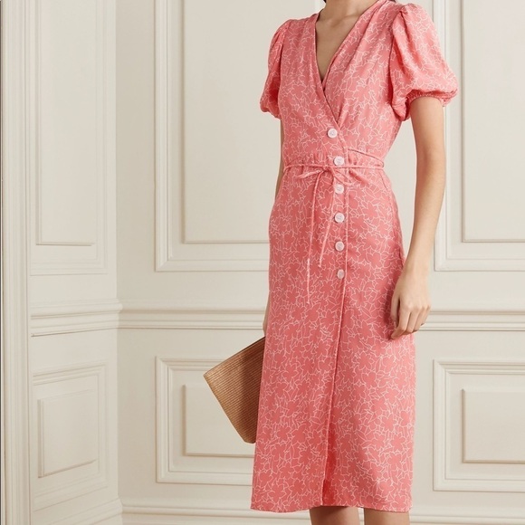 NWT Faithful The Brand Fran Midi Dress in Maurie Floral Print,V-Neck,Sz 4(S) - Picture 1 of 16
